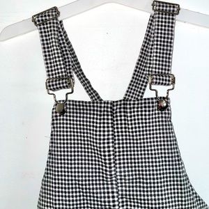 gingham jumpsuit/overalls dress